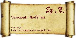 Sznopek Noémi névjegykártya