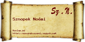 Sznopek Noémi névjegykártya